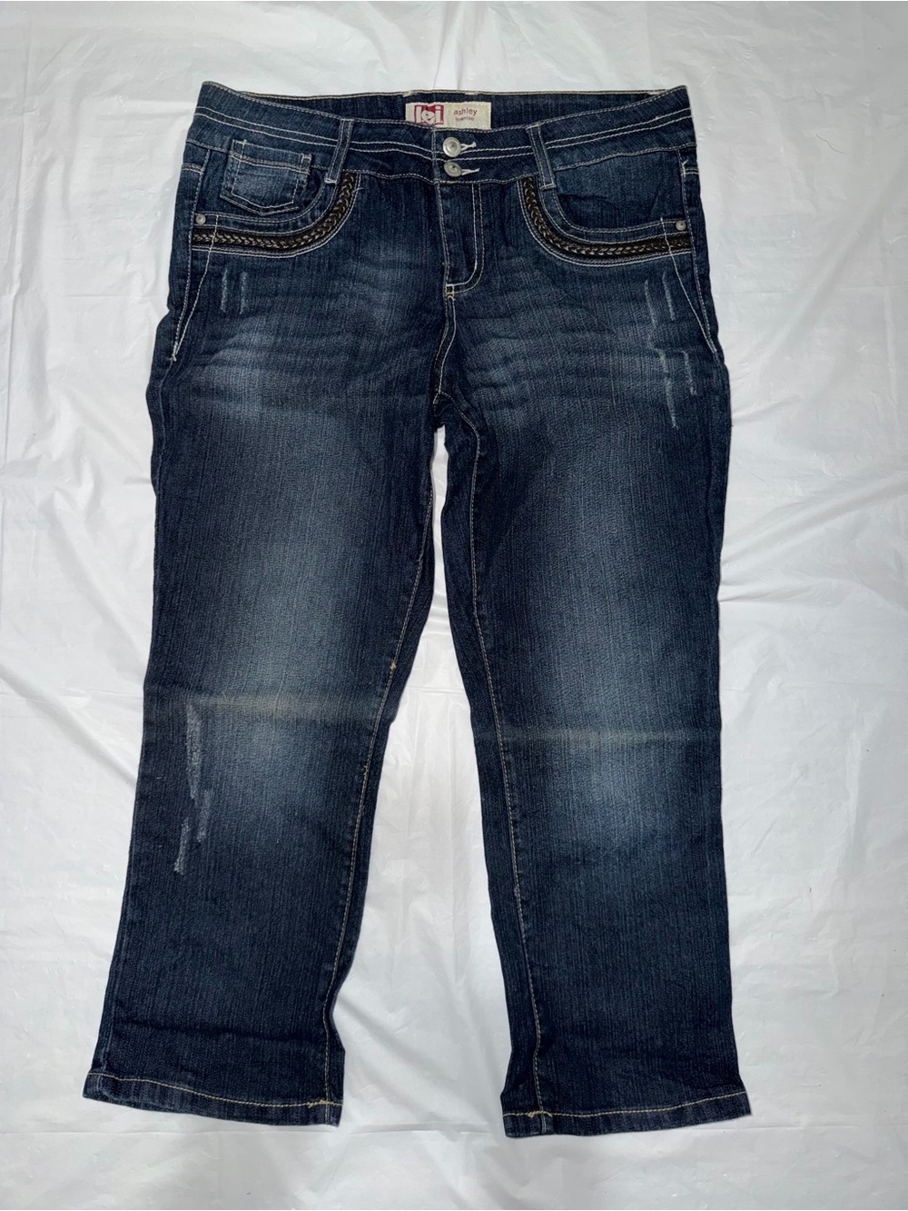 lei Dark Wash Denim Bermuda Shorts - Blue